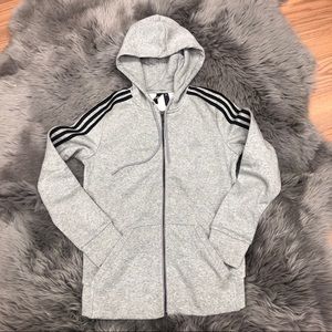 Adidas | Kids Full Zip Grey Hoodie | Size S